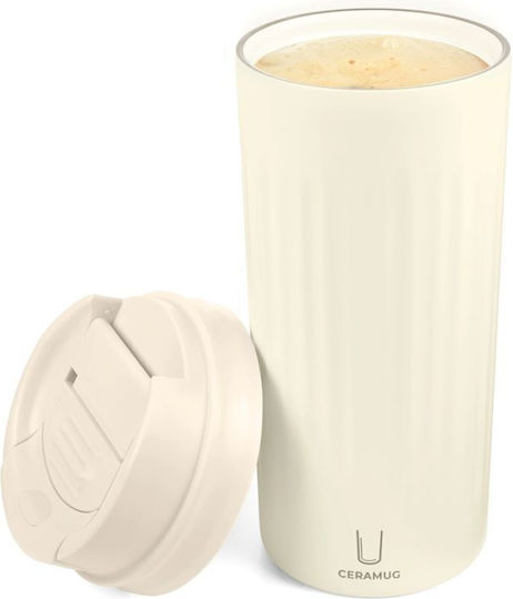 Troika Plastic Thermos Bottle Glass 500ml Ceramug 500