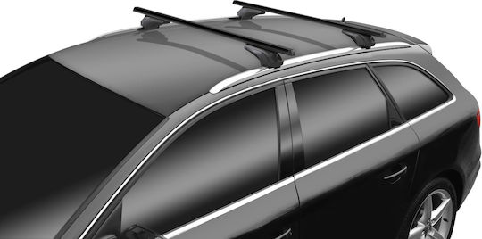 Menabo Bare De Acoperiș Din Aluminiu Pentru Audi A6 2004-2011 Set Cu Picioare Negre