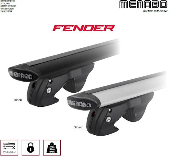 Menabo Fender Silver Cross Bars Skoda Fabia Scout 2009-2014