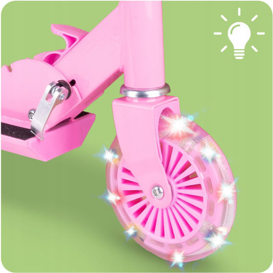MalPlay Scuter Copii Pliabil 2 Roți Cu Iluminare LED Pentru 3+ Ani Roz