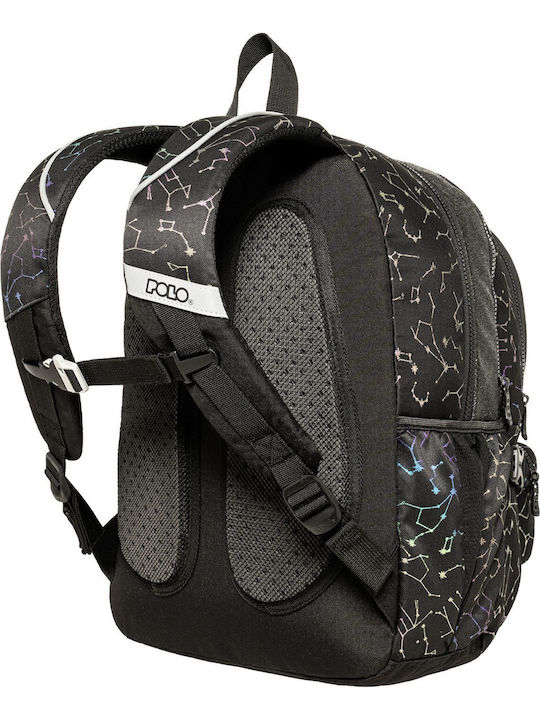 Polo Zippy Σχολική Τσάντα Πλάτης Δημοτικού Μαύρη 25lt 2026