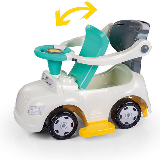 Dolu Unicorn Cars Ride On with Parental Handle for 12+ Months White