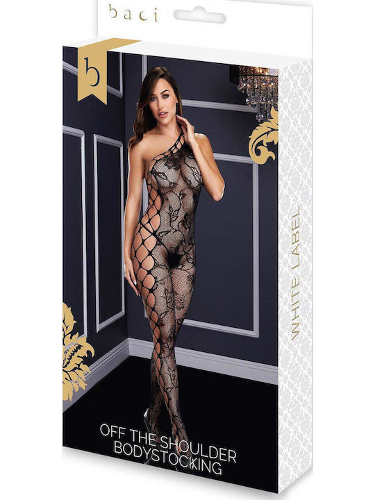 Baci Lingerie Off Shoulder Bodystocking Sexy Bodystockings Schwarz