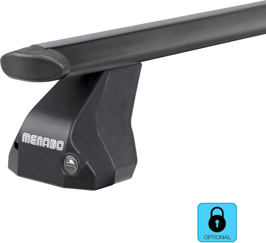 Menabo Bare De Acoperiș Din Aluminiu Pentru Mitsubishi Lancer 4D 1995-2000 Set Cu Picioare Negre