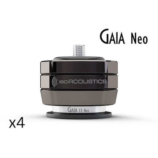 Isoacoustics Gaia Ii Neo Set Four High Isolation Speaker Isolation Feet Dark Chrome