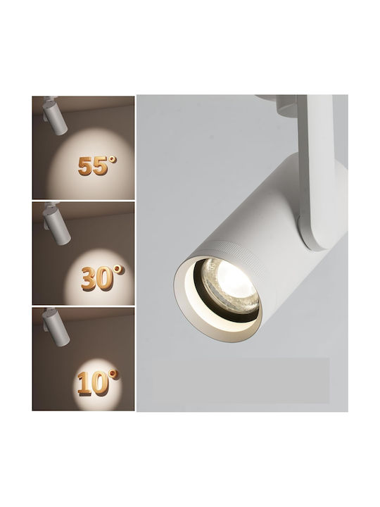 LED Регулируемо Бяло Спот с 12 Светлини в Бял Цвят