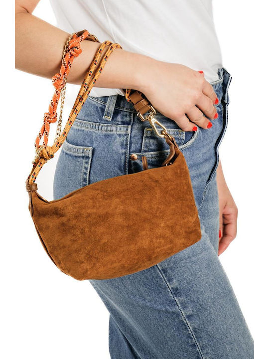 Women's Handbag Suede Tabac Brown