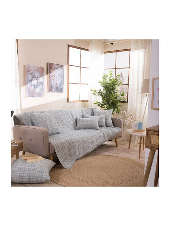 Teoran Urbino Ριχτάρι Τετραθέσιου Καναπέ Chenille 180x350εκ. Γκρι