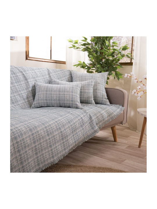 Teoran Urbino Ριχτάρι Τετραθέσιου Καναπέ Chenille 180x350εκ. Γκρι