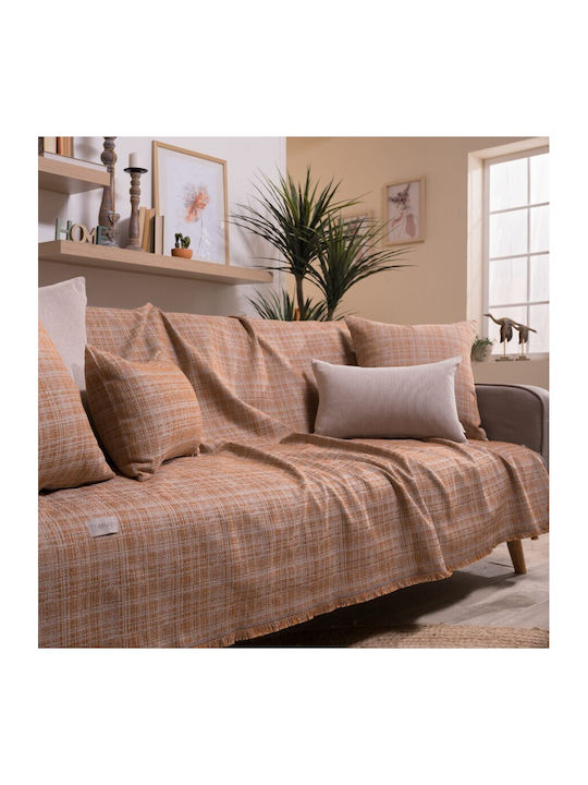 Teoran Urbino Four-Seater Sofa Throw Chenille 180x350cm Beige