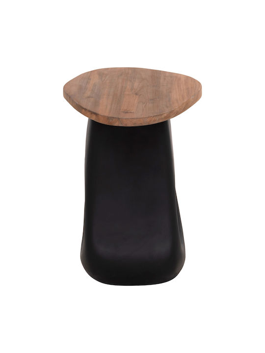 Beistelltisch Faserzement aus Massivholz Schwarz M60xP47xH59cm
