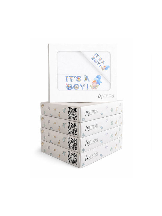 Astron Italy Σετ Βρεφικές Πετσέτες 2τμχ It's A Boy It's A Boy Βάρους 500gr/m²