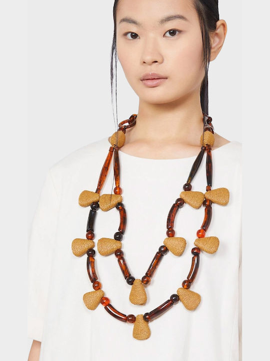 Weekend Maxmara Κολιέ από Ρητίνη Καφέ