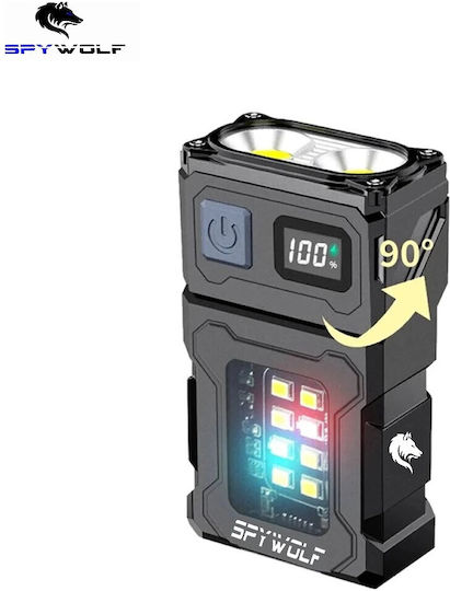 Spywolf Rechargeable LED Head Flashlight IP45 with Maximum Brightness 3600lm 2 Pieces