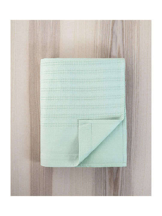 Nima Pique Blanket Double 220x240cm Minty Blue