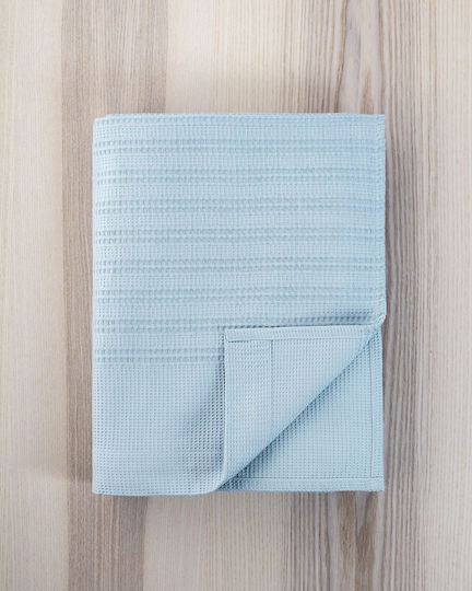 Nima Pique Blanket Single 160x240cm Dune Denim Blue
