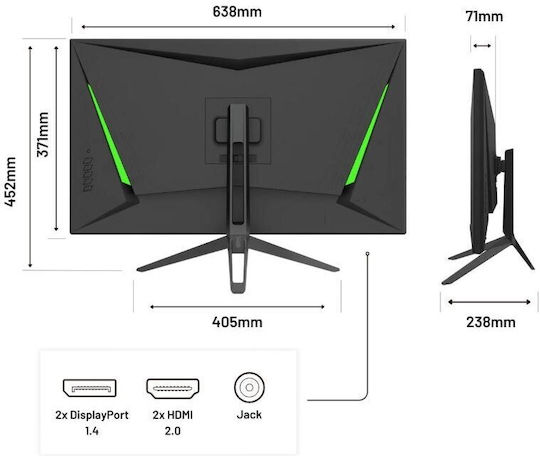 Japannext JN-280IPS144UHDR Gaming Monitor IPS HDR 28 Diagonală Display 4K 3840x2160 144Hz