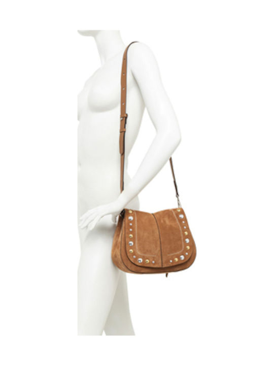 Helena Round Fabric Women's Shoulder Bag Tabac Brown