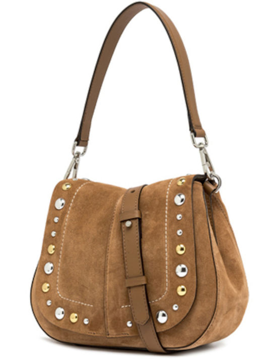 Helena Round Fabric Women's Shoulder Bag Tabac Brown