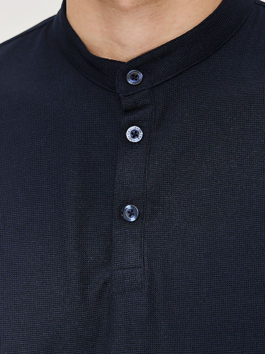 Short Sleeve Navy Blue Men’s Blouse
