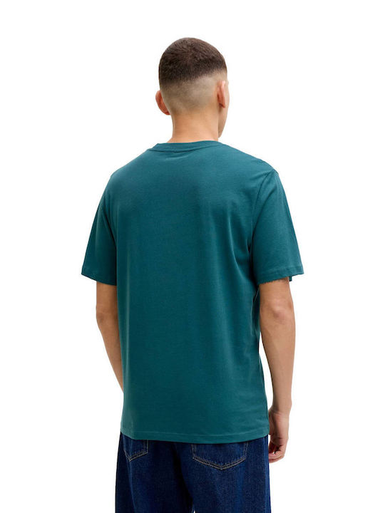 Jack & Jones Crew Neck T-shirt Πετρόλ Jack & Jones Crew Neck T-shirt Πετρόλ