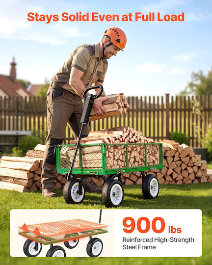 Metallic Garden Cart with Maximum Load Capacity 408kg