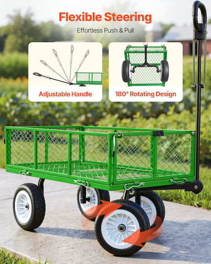Metallic Garden Cart with Maximum Load Capacity 408kg