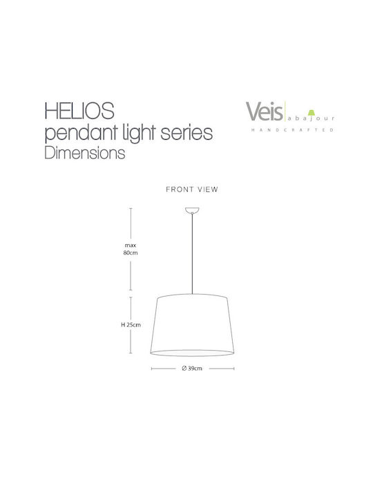 Veis Helios Hanging Ceiling Light for 14 Bulbs E27 39x39x23cm