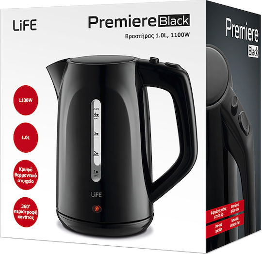 Life Premiere Kettle 1L 1100W Black