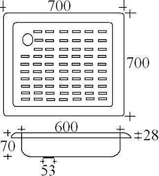 Τετράγωνη Ακρυλική Ντουζιέρα 70x70cm Λευκή