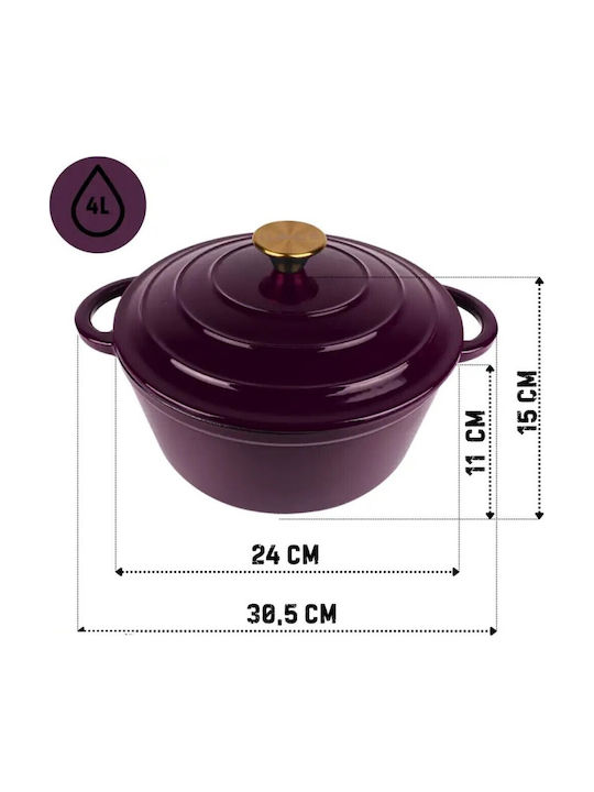 Shallow Cast Iron Pot 4lt