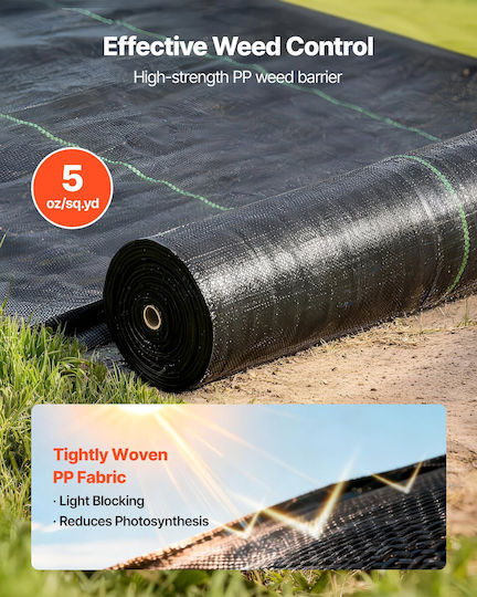 Vevor Vevor Ground Cover Fabric 168g/m² 1.8x76.2m Black