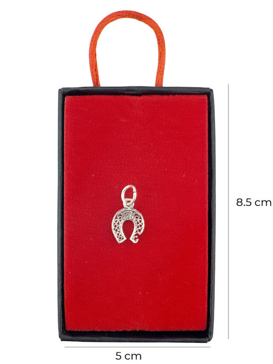 Pandantiv Din Argint 925 Jolie Femei Design Potcoavă Filigran 0.62 Gr Culoarea Argintului