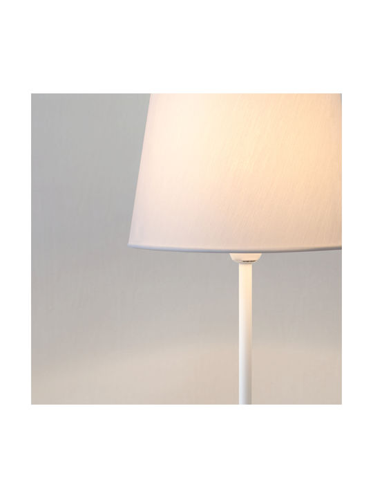 Veis Auge Fabric Table Lamp for E14 Socket with White Shade and Base