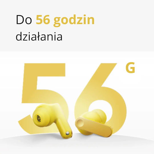 Realme Buds T500 Pro Bluetooth Handsfree Ακουστικά με Αντοχή στον Ιδρώτα και Θήκη Φόρτισης Silver-White