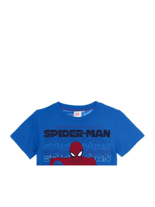 Kids Short-Sleeved Top Blue Spiderman