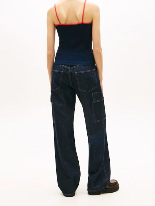 Tommy Hilfiger Women's Cotton Blouse with Spaghetti Straps Navy Blue Tommy Hilfiger Women's Cotton Blouse with Spaghetti Straps Navy Blue