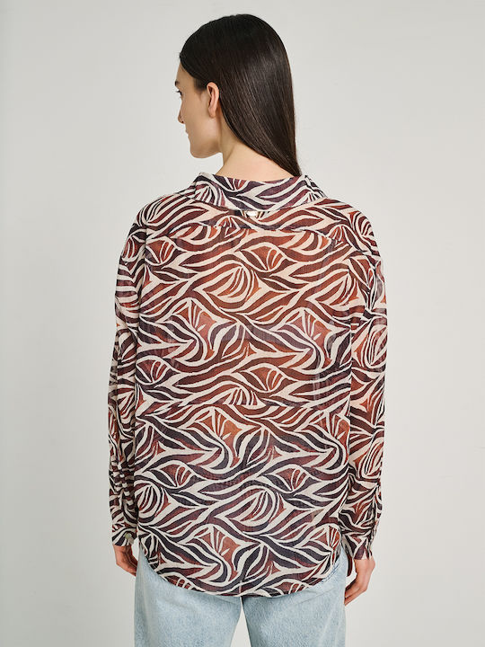 Damen Bluse Langärmelig Mehrfarbig