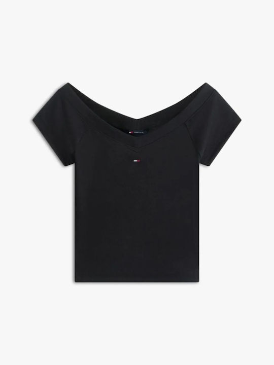 Women's Cotton Off-Shoulder Top Black