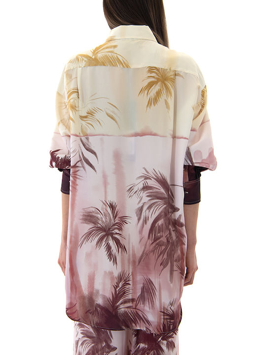 Zoya Women's Satin Long Sleeve Blouse Yellow