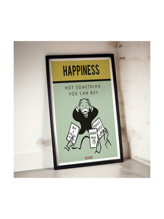 Quote Poster Happiness Monopoly Pq128 50cm X 70cm
