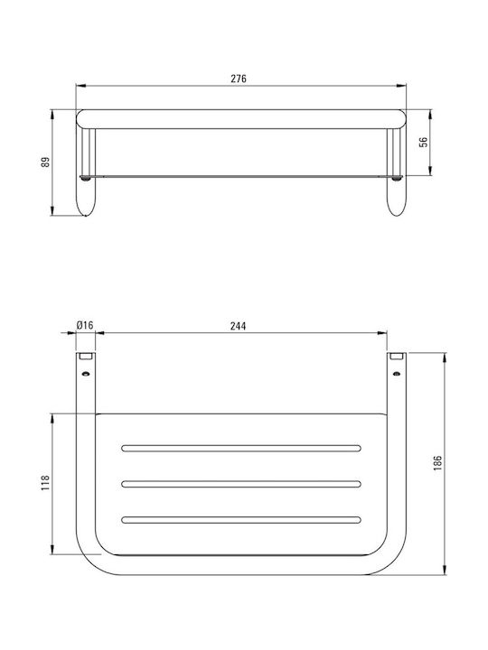 Deante Wall Mounted Bathroom Shelf Metallic White