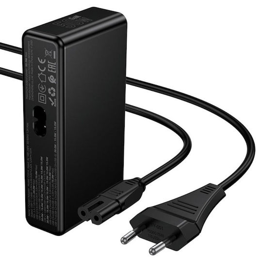 Hoco GaN с USB-A порт и 5 USB-C порта и кабел USB-C 50W Power Delivery / Quick Charge 3.0 Черен (C151A)
