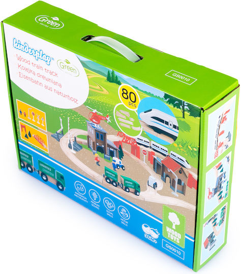 Kinderplay Сет с Дървено Влакче за 3+ Години