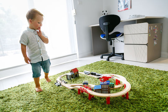 Kinderplay Сет с Дървено Влакче за 3+ Години