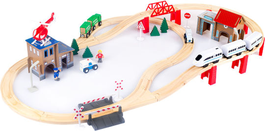 Kinderplay Сет с Дървено Влакче за 3+ Години