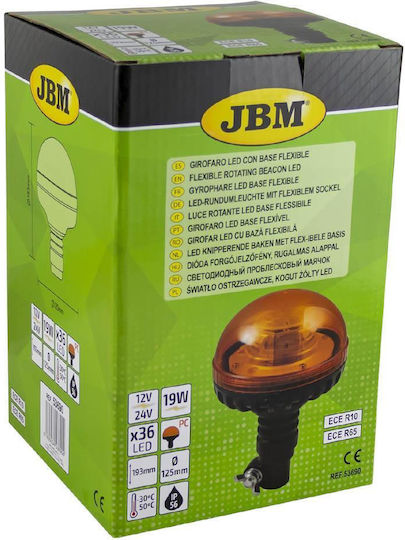 JBM Far Auto LED 12 / 24V Impermeabil cu Portocaliu Iluminare