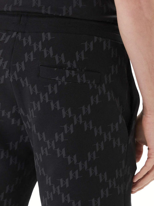 Logo Sports Men's Black Shorts