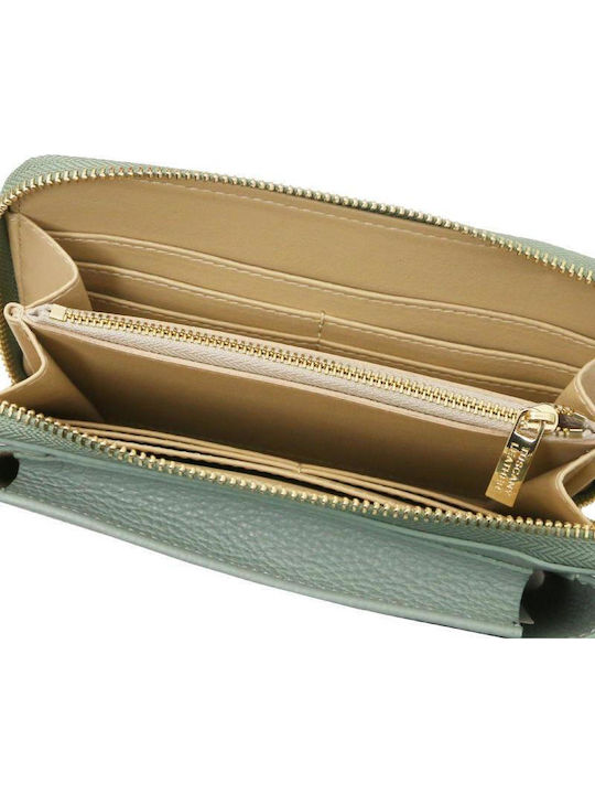 Large Leather Women's Travel Wallet Green