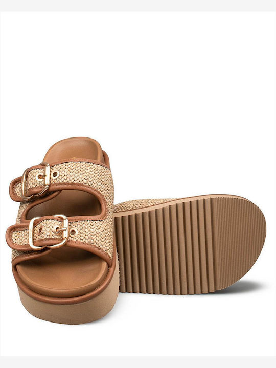 Дамски Сандали Flatforms Бежови